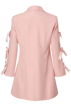 Quiz Bow Sleeve Blazer Dress Baby Pink Hot