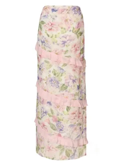 Quiz Baby Pink Chiffon Ruffle Maxi Skirt Best