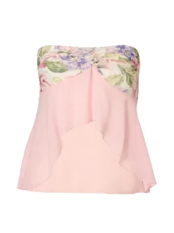 Quiz Baby Pink Floaty Bandeau Top New