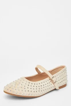 Quiz Diamante Ballet Pumps Beige Best