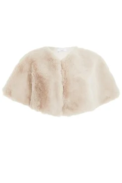 Quiz Faux Fur Wrap Beige