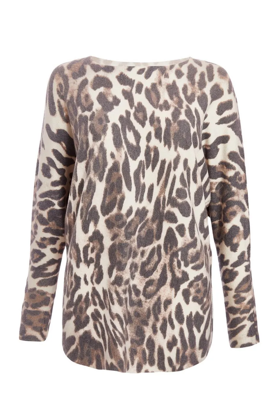 Quiz Beige Knit Leopard Print Jumper Best