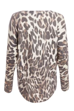 Quiz Beige Knit Leopard Print Jumper Best