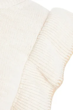 Quiz Knitted Frill Sleeve Jumper Beige Sale