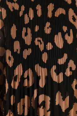 Quiz Black Animal Print Chiffon Blouse Outlet