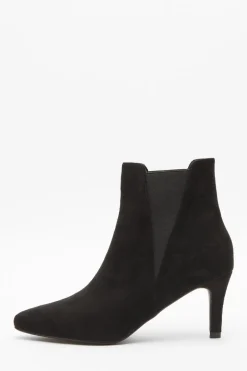 Quiz Black Ankle Heeled Stretch Boots Clearance