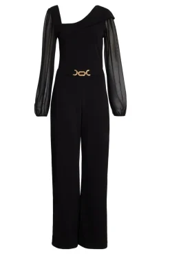 Quiz Black Asymmetric Buckle Detail Jumpsuit Online