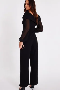 Quiz Black Asymmetric Buckle Detail Jumpsuit Online