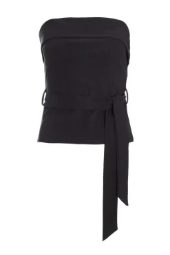 Quiz Black Bandeau Belted Top Best