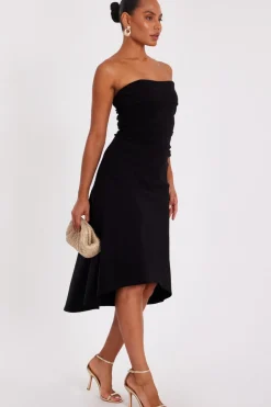 Quiz Bandeau Midi Dress Black Best