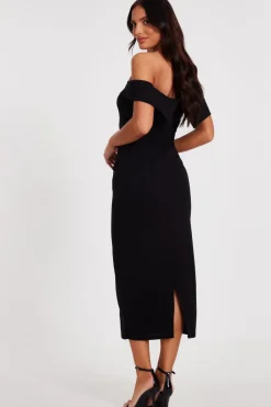 Quiz Black Bardot Midaxi Dress Best