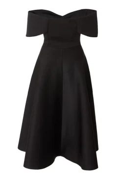 Quiz Black Bardot Midi Skater Dress Sale