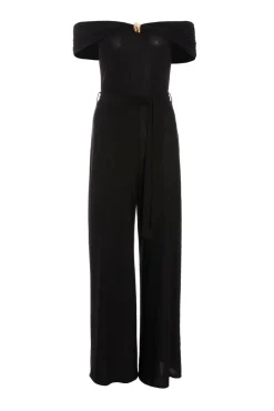 Quiz Black Bardot Palazzo Jumpsuit Outlet
