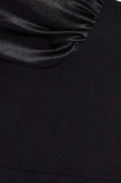Quiz Black Bardot Satin Detail Jumpsuit Sale