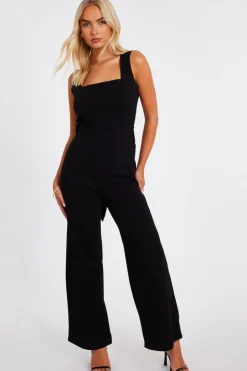 Quiz Bow Back Jumpsuit Black New