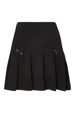 Quiz Black Bow detail Skater Skirt Sale