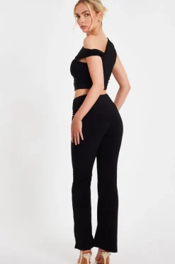 Quiz Buckle Detail Trousers Black Hot