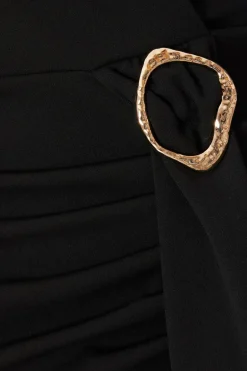 Quiz Black Buckle Midi Dress Best