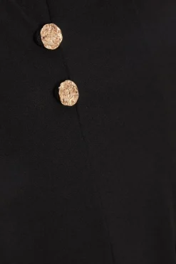 Quiz Button Detail Palazzo Trousers Black Outlet