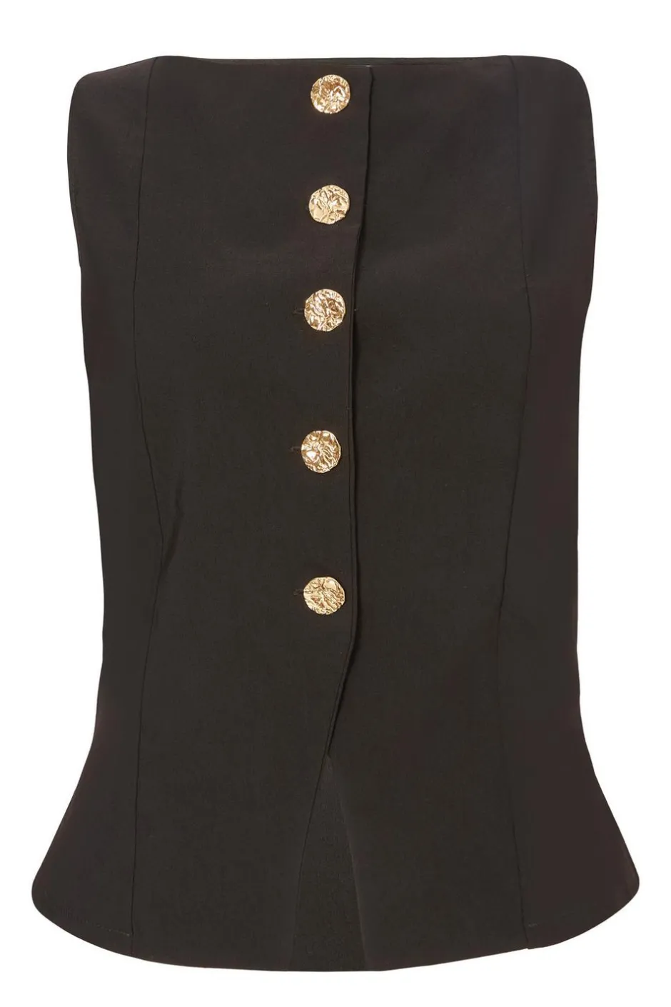 Quiz Black Button Front Waistcoat Discount