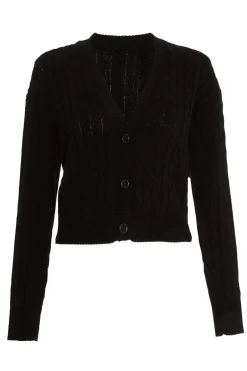 Quiz Black Cable Knit Cardigan Hot