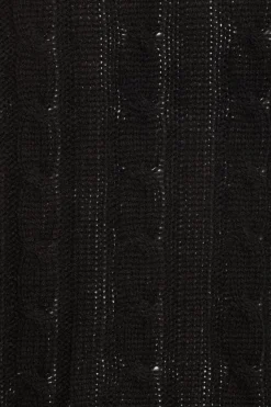 Quiz Black Cable Knit Crop Jumper Clearance