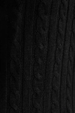 Quiz Black Cable Knit Crop Jumper Sale