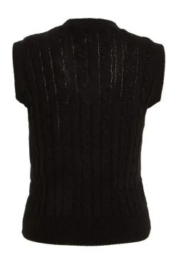 Quiz Black Cable Knit Tank Top