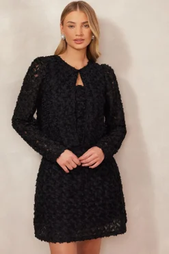 Quiz Chiffon Floral Cropped Jacket Black Online
