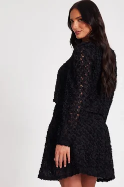 Quiz Chiffon Floral Cropped Jacket Black Online