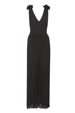 Quiz Black Chiffon Pleated Jumpsuit