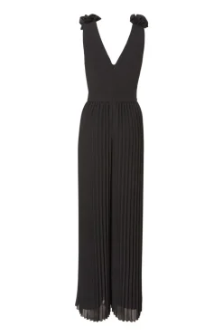 Quiz Black Chiffon Pleated Jumpsuit