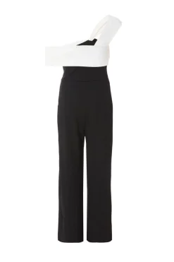Quiz Black Contrast Bardot Jumpsuit Outlet