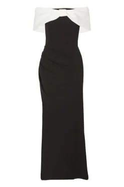 Quiz Black Contrast Bardot Maxi Dress