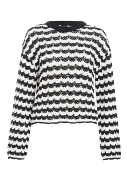 Quiz Black Contrast Knit Jumper Hot