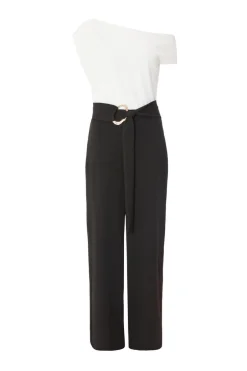 Quiz Black Contrast Palazzo Jumpsuit New