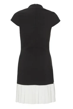 Quiz Black Contrast Pleated Mini Dress Clearance