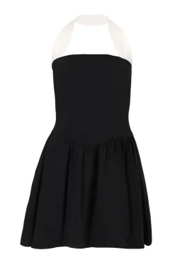 Quiz Black Contrast Skater Dress