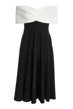 Quiz Black Contrast Skater Midi Dress Online