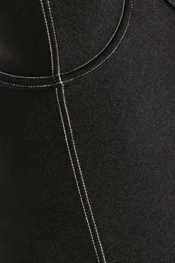 Quiz Black Contrast Stitch Swimsuit Outlet