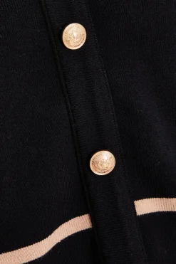 Quiz Black Contrast Trim Knit Cardigan Online