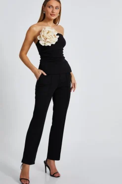 Quiz Corsage Bandeau Top Black Online
