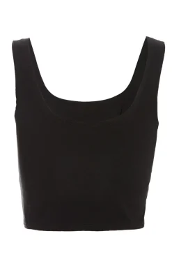 Quiz Corset Detail Crop Top Black Hot