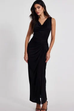 Quiz Black Cowl Neck Midaxi Dress Best