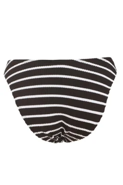 Quiz Black Crinkle Stripe Ring Bikini Bottoms Hot