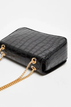 Quiz Black Croc Cross Body Bag Best