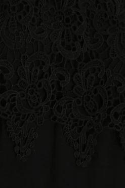 Quiz Crochet Bardot Top Black Clearance