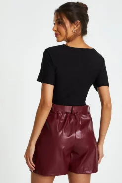 Quiz Black Cross Front Crop Top Best
