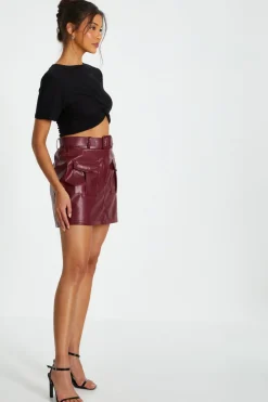 Quiz Black Cross Front Crop Top Best