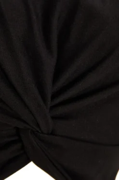 Quiz Black Cross Front Crop Top Best